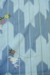 Photo4: P0722B Used Japanese kimono Light Blue YUKATA summer(made in Other than Japan) for women / Cotton. Flower, Rabbit, allow feather pattern (Grade D) (4)