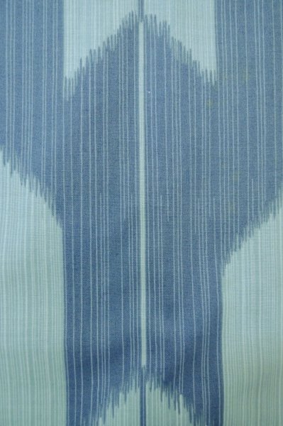 Photo7: P0722B Used Japanese kimono Light Blue YUKATA summer(made in Other than Japan) for women / Cotton. Flower, Rabbit, allow feather pattern (Grade D) (7)