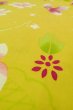 Photo11: P0722C Used Japanese kimono Yellow YUKATA summer(made in Other than Japan) for women / Cotton. Flower (Grade B) (11)