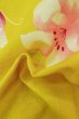Photo13: P0722C Used Japanese kimono Yellow YUKATA summer(made in Other than Japan) for women / Cotton. Flower (Grade B) (13)
