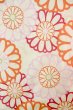 Photo1: P0722D Used Japanese kimono Light Off White YUKATA summer(made in Other than Japan) for women / Cotton. Flower (Grade A) (1)