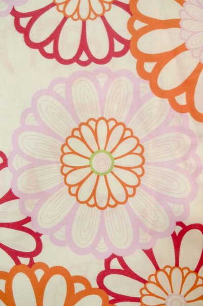 Photo6: P0722D Used Japanese kimono Light Off White YUKATA summer(made in Other than Japan) for women / Cotton. Flower (Grade A) (6)