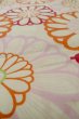 Photo10: P0722D Used Japanese kimono Light Off White YUKATA summer(made in Other than Japan) for women / Cotton. Flower (Grade A) (10)