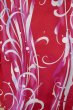 Photo1: P0722E Used Japanese kimono Vivid Red YUKATA summer(made in Other than Japan) for women / Cotton. Abstract pattern (Grade B) (1)