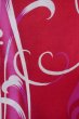 Photo7: P0722E Used Japanese kimono Vivid Red YUKATA summer(made in Other than Japan) for women / Cotton. Abstract pattern (Grade B) (7)