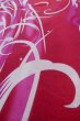 Photo10: P0722E Used Japanese kimono Vivid Red YUKATA summer(made in Other than Japan) for women / Cotton. Abstract pattern (Grade B) (10)