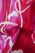 Photo11: P0722E Used Japanese kimono Vivid Red YUKATA summer(made in Other than Japan) for women / Cotton. Abstract pattern (Grade B) (11)