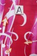 Photo14: P0722E Used Japanese kimono Vivid Red YUKATA summer(made in Other than Japan) for women / Cotton. Abstract pattern (Grade B) (14)