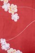 Photo4: P0722H Used Japanese kimono Red YUKATA summer(made in Other than Japan) for women / Cotton. Flower (Grade B) (4)