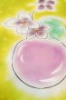 Photo8: P0722I Used Japanese kimono Grayish Yellow YUKATA summer(made in Other than Japan) for women / Cotton. Flower, Soap Bubbles pattern (Grade B) (8)