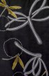 Photo1: P0722K Used Japanese kimono Black YUKATA summer(made in Other than Japan) for women / Cotton. Gradation, Dragonfly pattern (Grade B) (1)