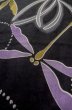 Photo8: P0722K Used Japanese kimono Black YUKATA summer(made in Other than Japan) for women / Cotton. Gradation, Dragonfly pattern (Grade B) (8)