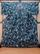 Photo2: P0722L Used Japanese kimono Dark Indigo Blue YUKATA summer(made in Other than Japan) for women / Cotton. Leaf (Grade B) (2)