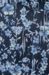 Photo1: P0722L Used Japanese kimono Dark Indigo Blue YUKATA summer(made in Other than Japan) for women / Cotton. Leaf (Grade B) (1)