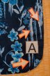 Photo14: P0722L Used Japanese kimono Dark Indigo Blue YUKATA summer(made in Other than Japan) for women / Cotton. Leaf (Grade B) (14)