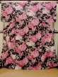 Photo2: P0722O Used Japanese kimono Black YUKATA summer(made in Other than Japan) for women / Cotton. Rose, Chains, Pearls, and Perfume Bottle Motifs (Grade B) (2)