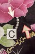 Photo16: P0722O Used Japanese kimono Black YUKATA summer(made in Other than Japan) for women / Cotton. Rose, Chains, Pearls, and Perfume Bottle Motifs (Grade B) (16)