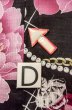 Photo17: P0722O Used Japanese kimono Black YUKATA summer(made in Other than Japan) for women / Cotton. Rose, Chains, Pearls, and Perfume Bottle Motifs (Grade B) (17)