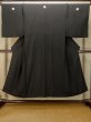 Photo1: P0722Q Vintage Japanese kimono Black MONTSUKI crests for men / Silk. (Grade B) (1)