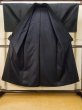 Photo2: Mint P0723A Vintage Japanese kimono Black TSUMUGI pongee for men / Silk. (Grade A+) (2)