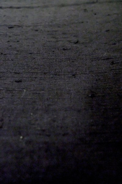Photo6: Mint P0723A Vintage Japanese kimono Black TSUMUGI pongee for men / Silk. (Grade A+) (6)