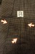 Photo11: P0723B Vintage Japanese kimono Dark Brown OSHIMA-TSUMUGI for men / Silk. Geometrical pattern (Grade C) (11)