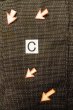 Photo12: P0723B Vintage Japanese kimono Dark Brown OSHIMA-TSUMUGI for men / Silk. Geometrical pattern (Grade C) (12)