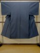 Photo1: P0723C Vintage Japanese kimono Dark Blue TSUMUGI pongee for men / Silk. Tortoise-shell pattern(Hexagonal pattern) (Grade B) (1)