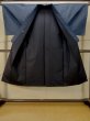 Photo2: P0723C Vintage Japanese kimono Dark Blue TSUMUGI pongee for men / Silk. Tortoise-shell pattern(Hexagonal pattern) (Grade B) (2)