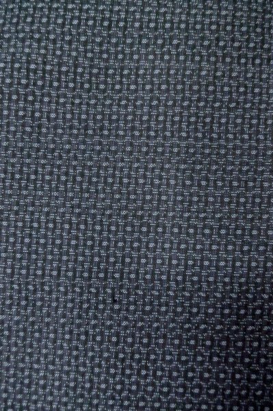 Photo4: P0723C Vintage Japanese kimono Dark Blue TSUMUGI pongee for men / Silk. Tortoise-shell pattern(Hexagonal pattern) (Grade B) (4)