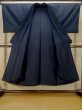 Photo2: P0723D Vintage Japanese kimono Dark Navy Blue TSUMUGI pongee for men / Silk. (Grade A) (2)