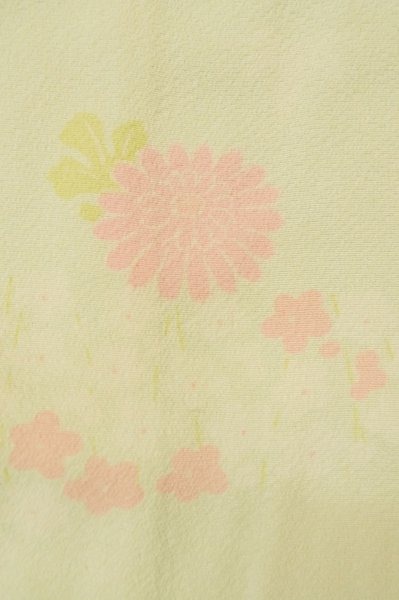 Photo6: P0731P Vintage Japanese kimono Pale Light Teal JUBAN undergarment for women / Silk. SAKURA cherry blossom, Small holes all over. (Grade D) (6)
