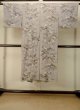 Photo2: P0731S Antique Japanese kimono Pale Grayish Wisteria JUBAN undergarment for women / Silk. Chrysanthemum, Discolored all over. Small holes all over. (Grade D) (2)