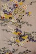 Photo4: P0731S Antique Japanese kimono Pale Grayish Wisteria JUBAN undergarment for women / Silk. Chrysanthemum, Discolored all over. Small holes all over. (Grade D) (4)
