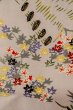 Photo7: P0731S Antique Japanese kimono Pale Grayish Wisteria JUBAN undergarment for women / Silk. Chrysanthemum, Discolored all over. Small holes all over. (Grade D) (7)
