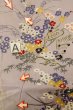 Photo14: P0731S Antique Japanese kimono Pale Grayish Wisteria JUBAN undergarment for women / Silk. Chrysanthemum, Discolored all over. Small holes all over. (Grade D) (14)