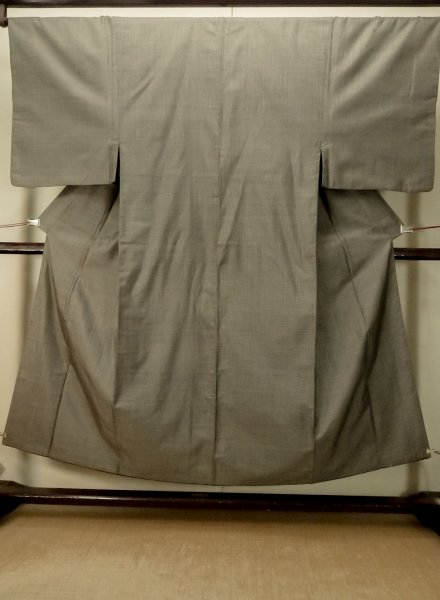 Photo1: P0731T Vintage Japanese kimono Dark Brown Men's Kimono for men / Silk. Dot (Grade C) (1)