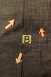 Photo10: P0731T Vintage Japanese kimono Dark Brown Men's Kimono for men / Silk. Dot (Grade C) (10)