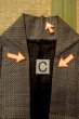 Photo11: P0731T Vintage Japanese kimono Dark Brown Men's Kimono for men / Silk. Dot (Grade C) (11)