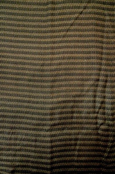 Photo3: P0731U Vintage Japanese kimono Brown Men's Juban for men / Silk. Stripes (Grade B) (3)