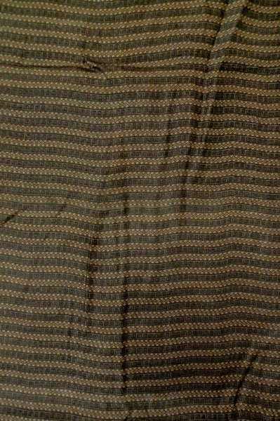 Photo4: P0731U Vintage Japanese kimono Brown Men's Juban for men / Silk. Stripes (Grade B) (4)