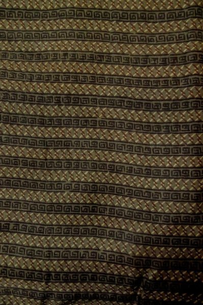 Photo5: P0731U Vintage Japanese kimono Brown Men's Juban for men / Silk. Stripes (Grade B) (5)