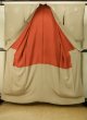 Photo2: P0731V Antique Japanese kimono Pale Brown TOMESODE formal for women / Silk. Peony, Based woven pattern: Shellfish, Letters of  Incense game (Grade B) (2)
