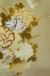 Photo6: P0731V Antique Japanese kimono Pale Brown TOMESODE formal for women / Silk. Peony, Based woven pattern: Shellfish, Letters of  Incense game (Grade B) (6)