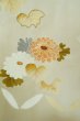 Photo7: P0731V Antique Japanese kimono Pale Brown TOMESODE formal for women / Silk. Peony, Based woven pattern: Shellfish, Letters of  Incense game (Grade B) (7)