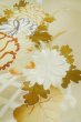 Photo9: P0731V Antique Japanese kimono Pale Brown TOMESODE formal for women / Silk. Peony, Based woven pattern: Shellfish, Letters of  Incense game (Grade B) (9)