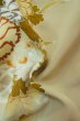Photo12: P0731V Antique Japanese kimono Pale Brown TOMESODE formal for women / Silk. Peony, Based woven pattern: Shellfish, Letters of  Incense game (Grade B) (12)