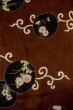 Photo3: P0731W Antique Japanese kimono Dark Dark Red KOMON dyed for women / Silk. Chrysanthemum, Fringed pink pattern (Grade C) (3)