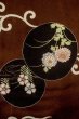 Photo5: P0731W Antique Japanese kimono Dark Dark Red KOMON dyed for women / Silk. Chrysanthemum, Fringed pink pattern (Grade C) (5)