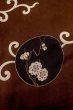 Photo7: P0731W Antique Japanese kimono Dark Dark Red KOMON dyed for women / Silk. Chrysanthemum, Fringed pink pattern (Grade C) (7)